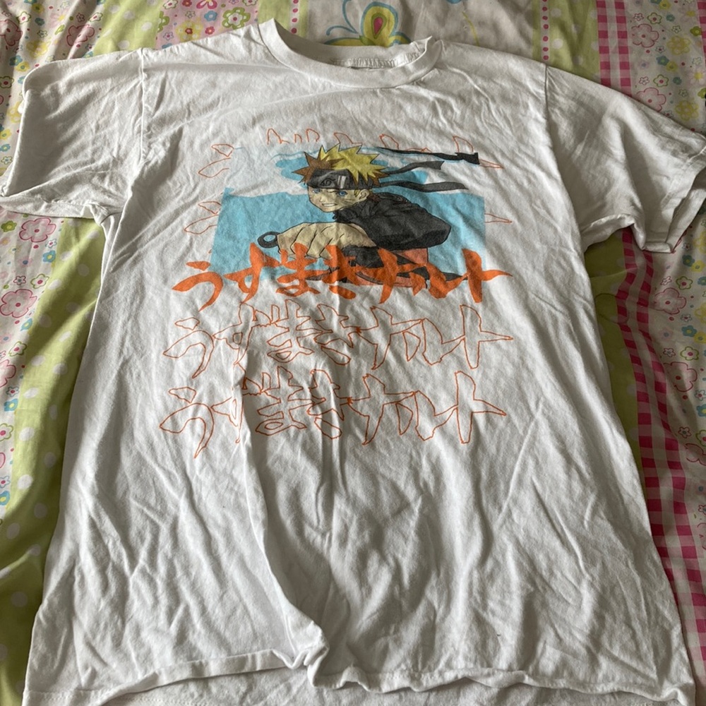 white naruto graphic tee